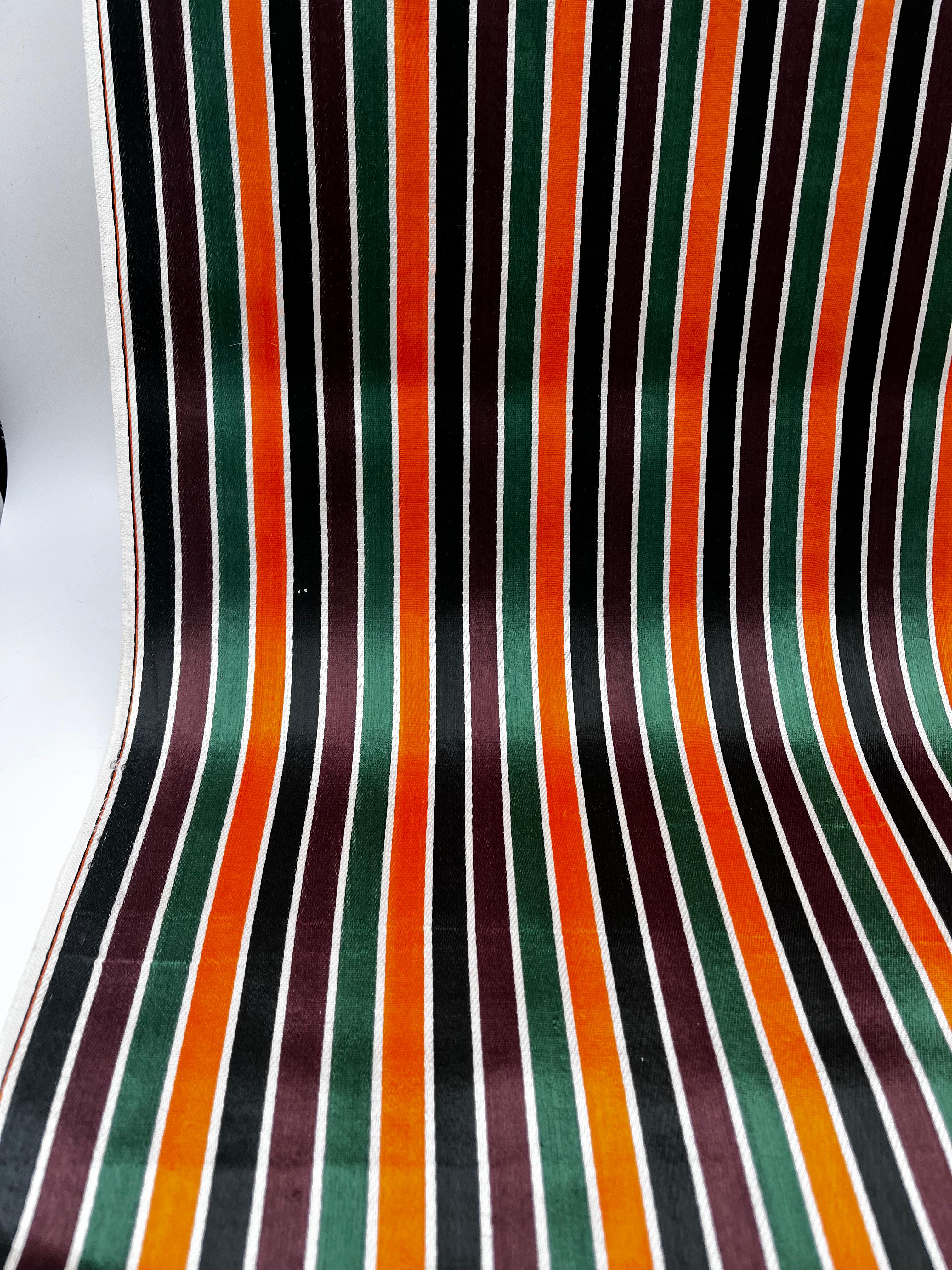Multicolour Stripes Satin Silk Weave, Home Textile Interior Fabrics.