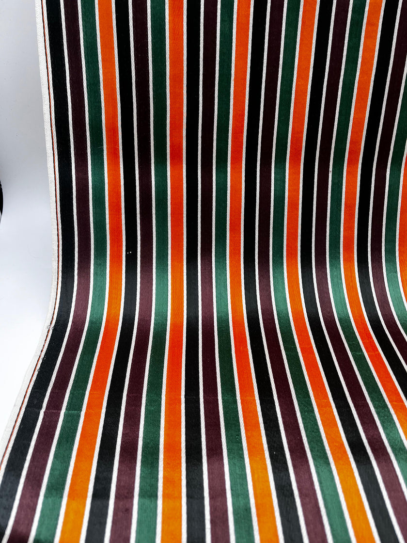 Tissage de soie satiné à rayures arc-en-ciel multicolores, revêtement pour tête de lit ottoman, tissus d'intérieur pour textiles de maison : housses d'oreiller, tissus syriens traditionnels