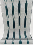 Ikat Silver Green Striped Silk Home Textile Interior Fabrics Moire, Watermark Pattern.