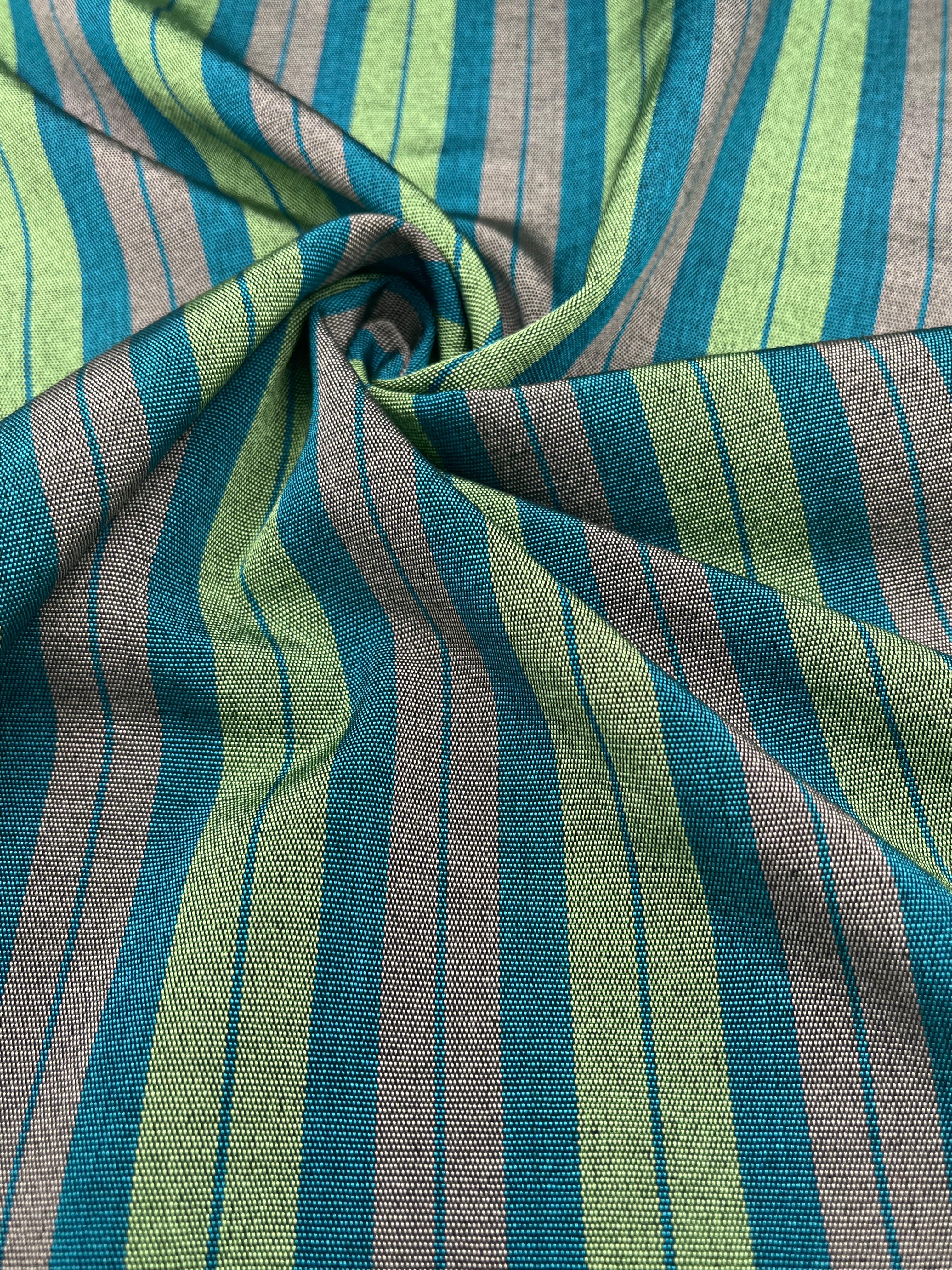 Green Striped Silk  Home Textile Interior Fabrics.