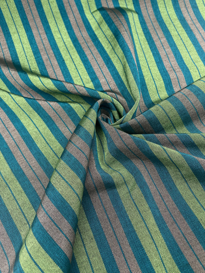 Green Striped Silk  Home Textile Interior Fabrics.