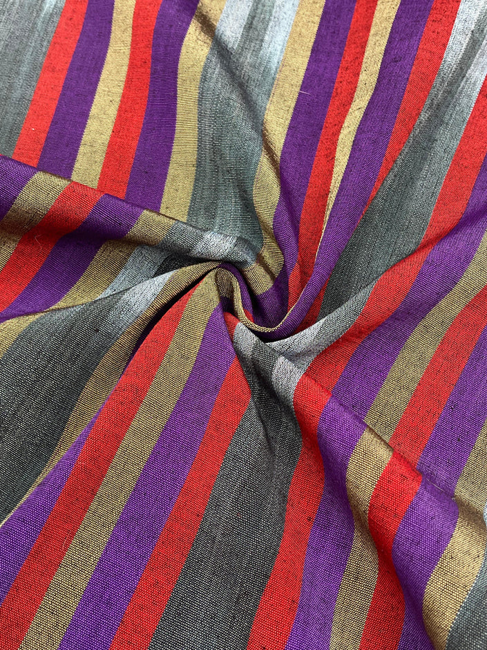 Purple Red Ikat Striped Silk  Home Textile Interior Fabrics.
