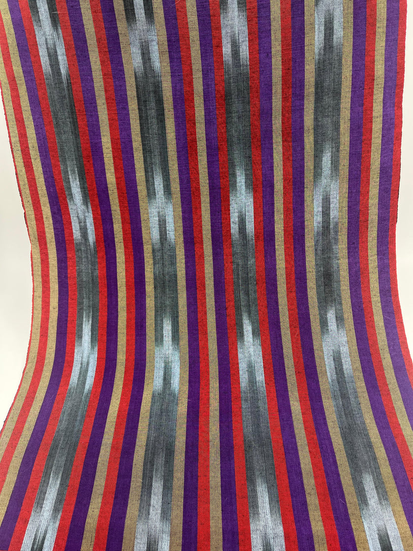 Osmanlı Başlık İçin Mor Kırmızı İkat Çizgili Lüks İpek Döşeme, Ev Tekstili İç Mekan Kumaşları: Yastık Kılıfları, Kimono Esintili Tasarımlar, İpek Şantung, El Dokuma Kumaşlar