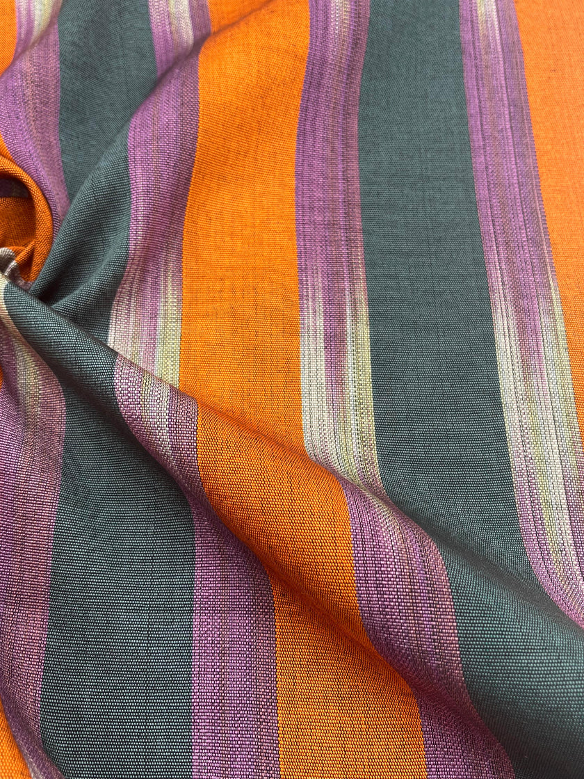 Osmanlı Başlık İçin Turuncu İkat Çizgili Lüks İpek Döşeme, Ev Tekstili İç Mekan Kumaşları: Yastık Kılıfları, Kimono Esintili Tasarımlar, İpek Şantung El Dokuma Kumaşlar