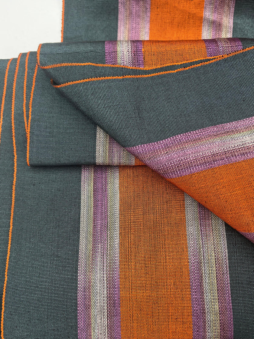 Osmanlı Başlık İçin Turuncu İkat Çizgili Lüks İpek Döşeme, Ev Tekstili İç Mekan Kumaşları: Yastık Kılıfları, Kimono Esintili Tasarımlar, İpek Şantung El Dokuma Kumaşlar