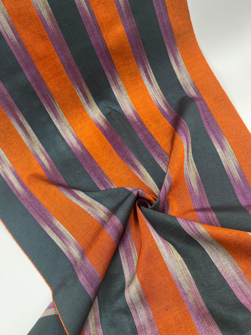 Osmanlı Başlık İçin Turuncu İkat Çizgili Lüks İpek Döşeme, Ev Tekstili İç Mekan Kumaşları: Yastık Kılıfları, Kimono Esintili Tasarımlar, İpek Şantung El Dokuma Kumaşlar