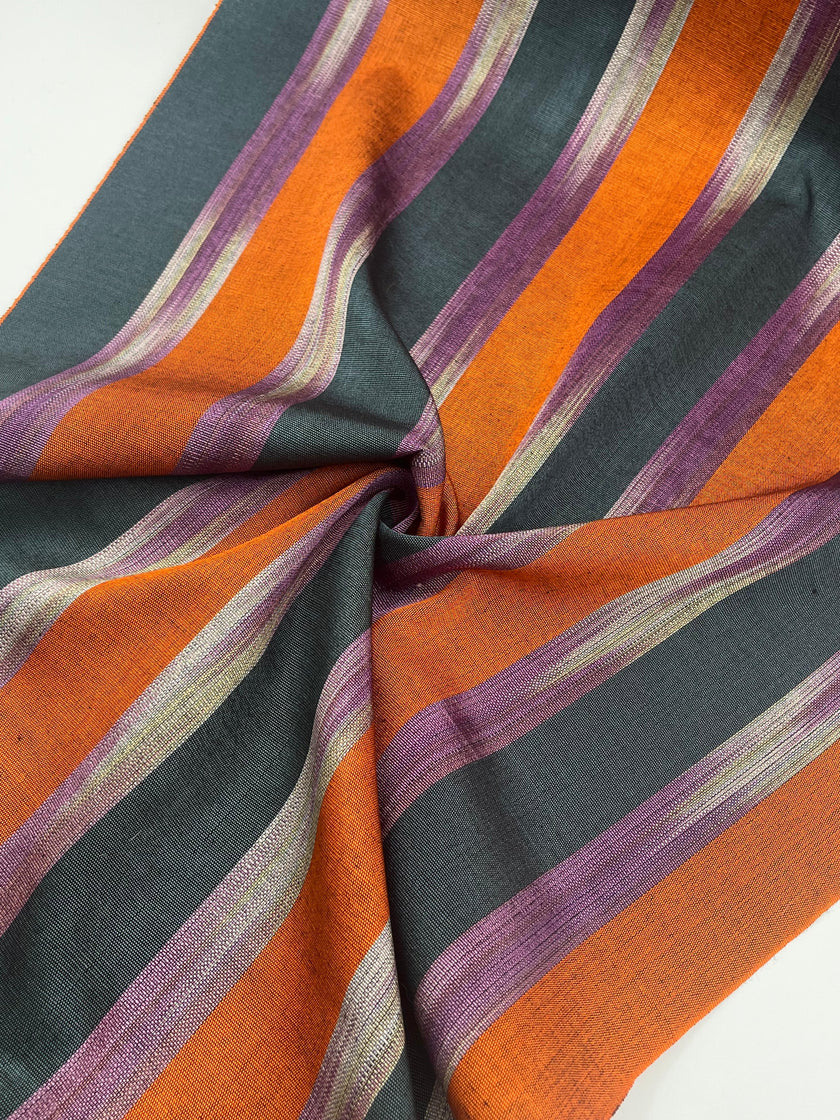 Osmanlı Başlık İçin Turuncu İkat Çizgili Lüks İpek Döşeme, Ev Tekstili İç Mekan Kumaşları: Yastık Kılıfları, Kimono Esintili Tasarımlar, İpek Şantung El Dokuma Kumaşlar