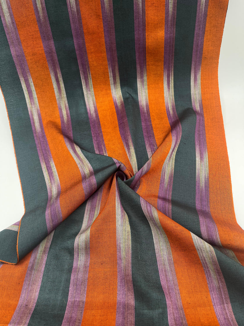 Osmanlı Başlık İçin Turuncu İkat Çizgili Lüks İpek Döşeme, Ev Tekstili İç Mekan Kumaşları: Yastık Kılıfları, Kimono Esintili Tasarımlar, İpek Şantung El Dokuma Kumaşlar