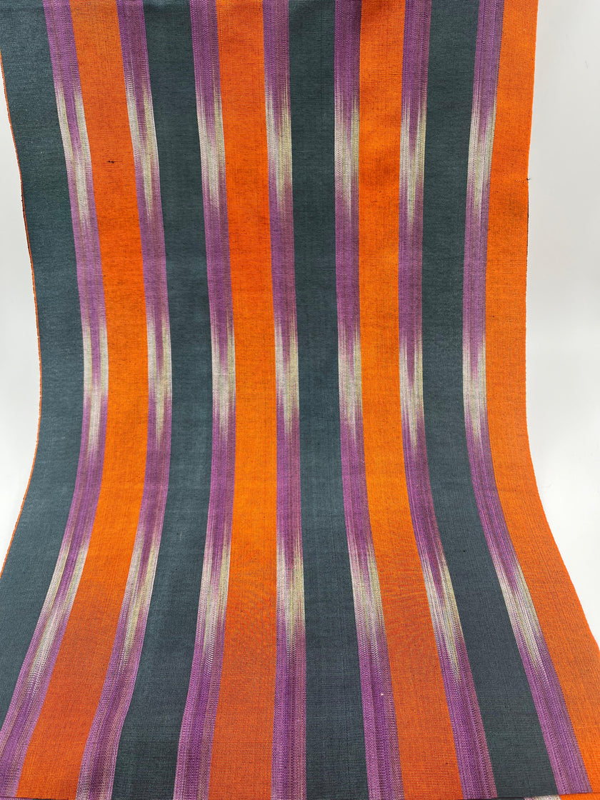 Osmanlı Başlık İçin Turuncu İkat Çizgili Lüks İpek Döşeme, Ev Tekstili İç Mekan Kumaşları: Yastık Kılıfları, Kimono Esintili Tasarımlar, İpek Şantung El Dokuma Kumaşlar