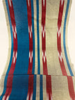 Blue Green Ikat Striped Silk Home Textile Interior Fabrics Moire.