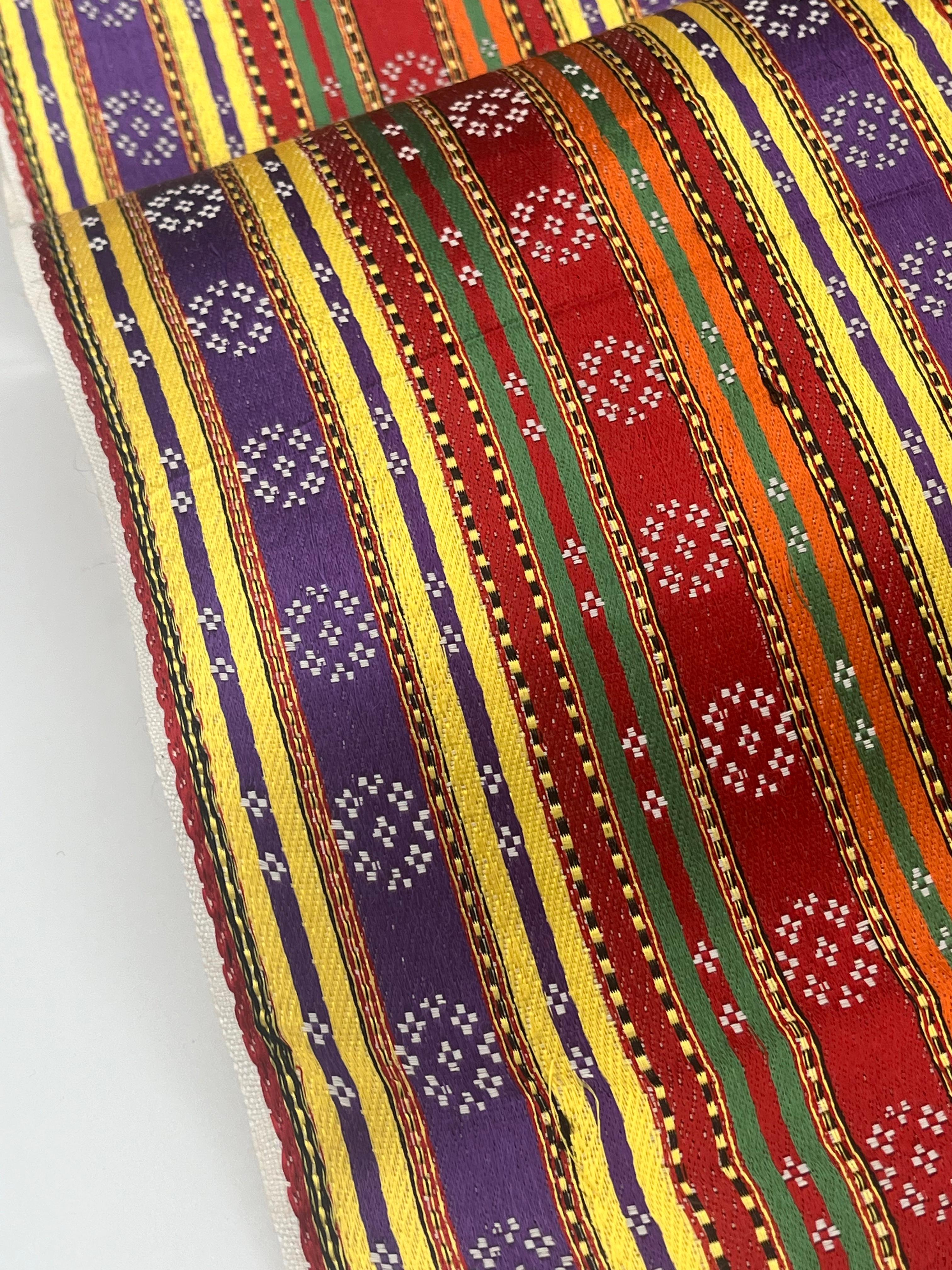 Satin Silk Weave, Ethnic Pattern Home Textile Interior Fabrics, Traditional Syrian Fabrics