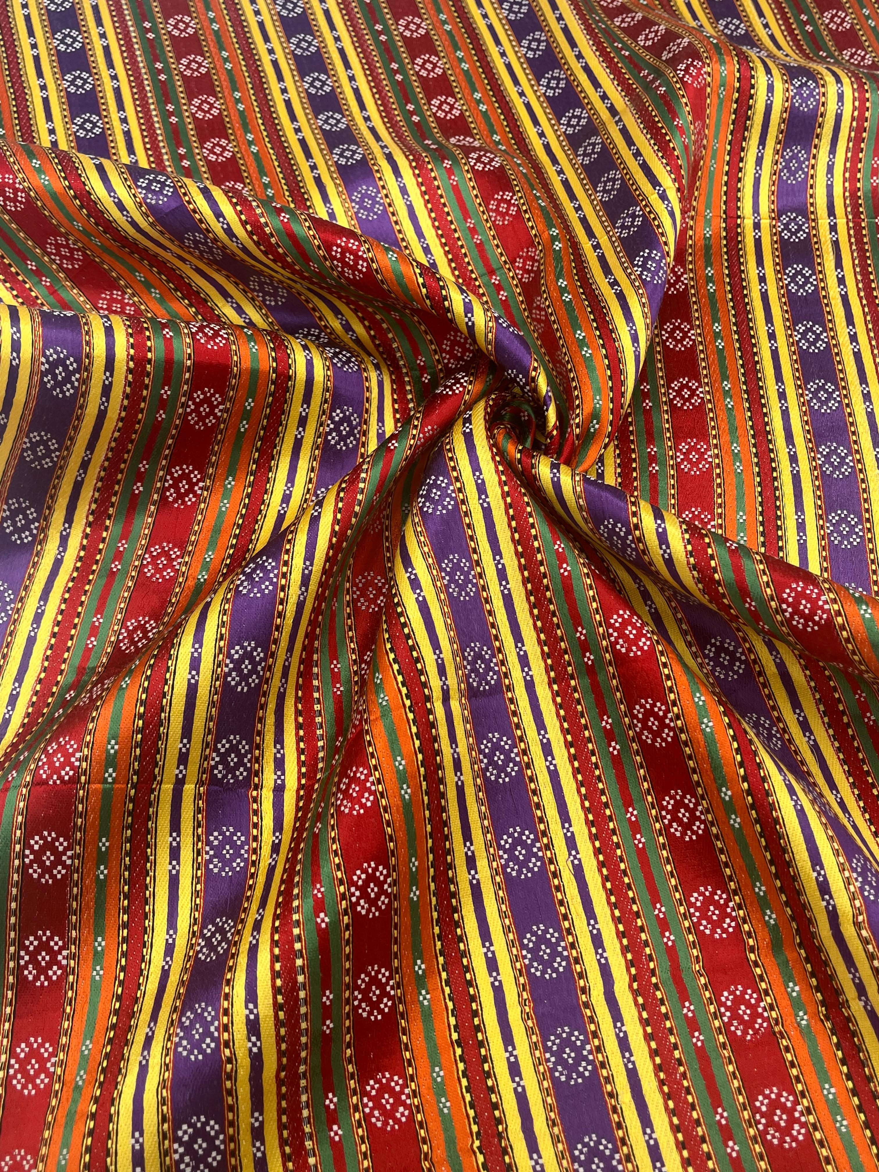 Satin Silk Weave, Ethnic Pattern Home Textile Interior Fabrics, Traditional Syrian Fabrics