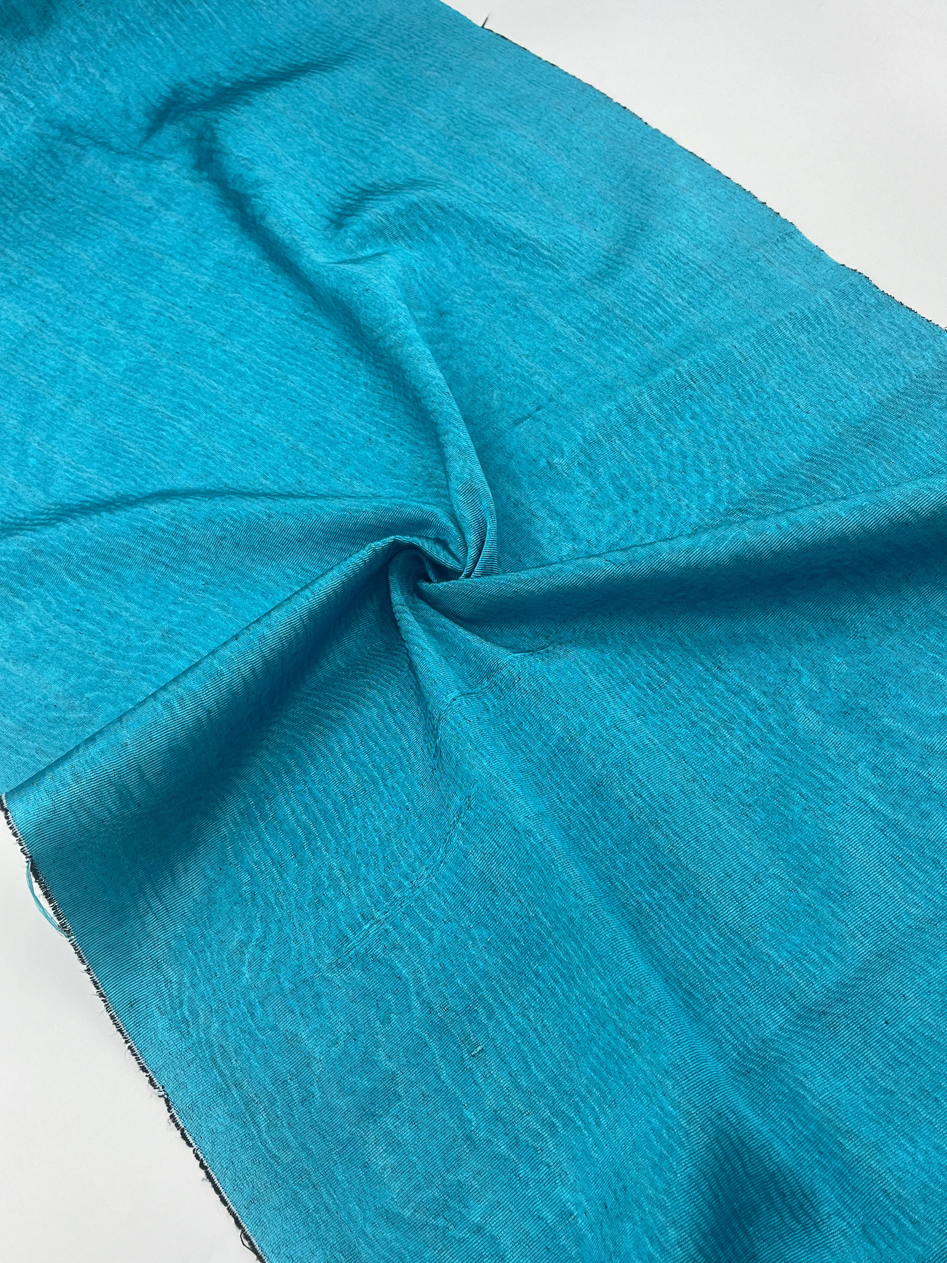 Blue Silk Home Textile Interior Fabrics Watermark Patterns.