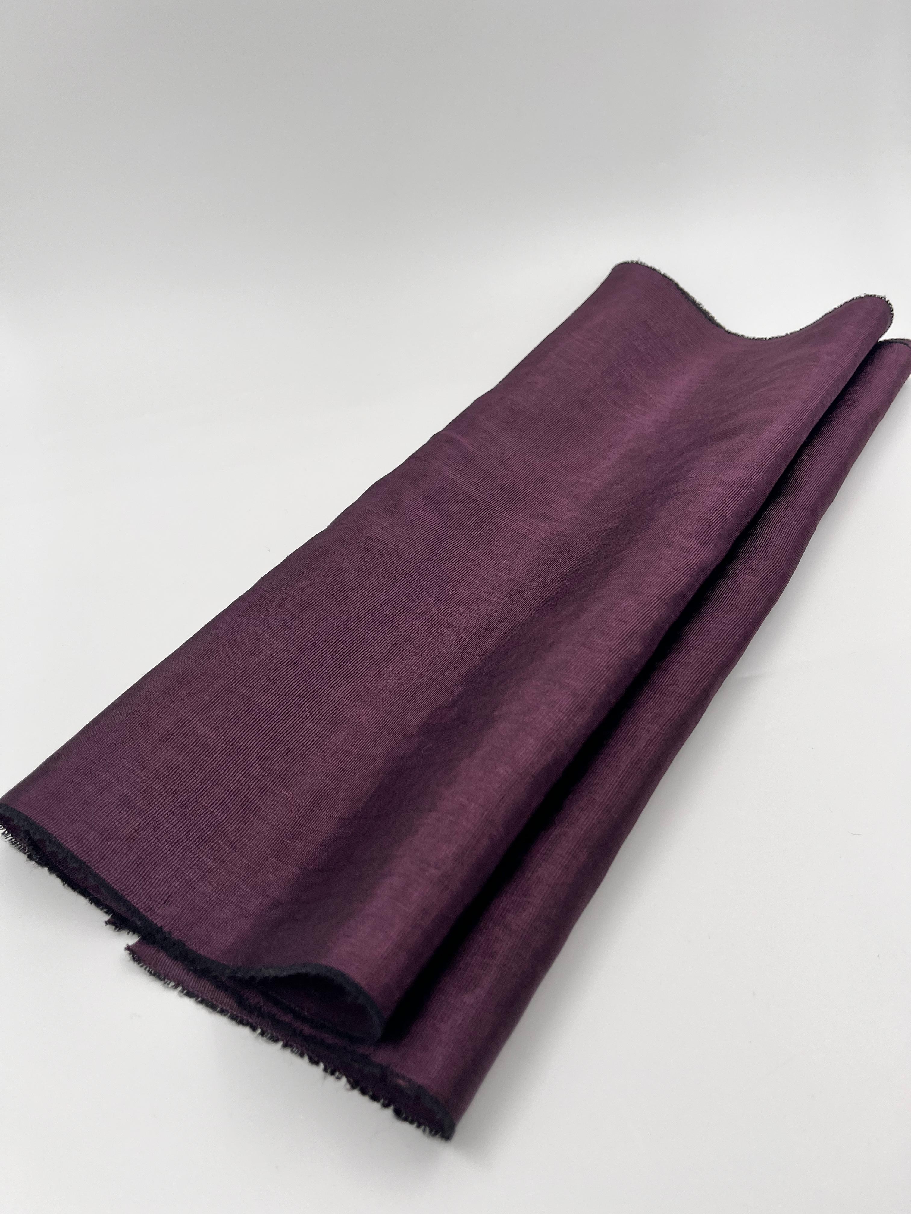 Damson Colour Silk Moire Home Textile Interior Fabrics, Watermark Pattern.