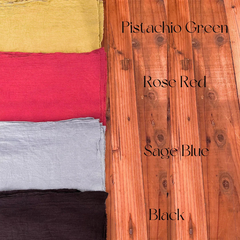 Tissu de gaze froissé, options multicolores disponibles, tissu Sile. Tissu Sile.