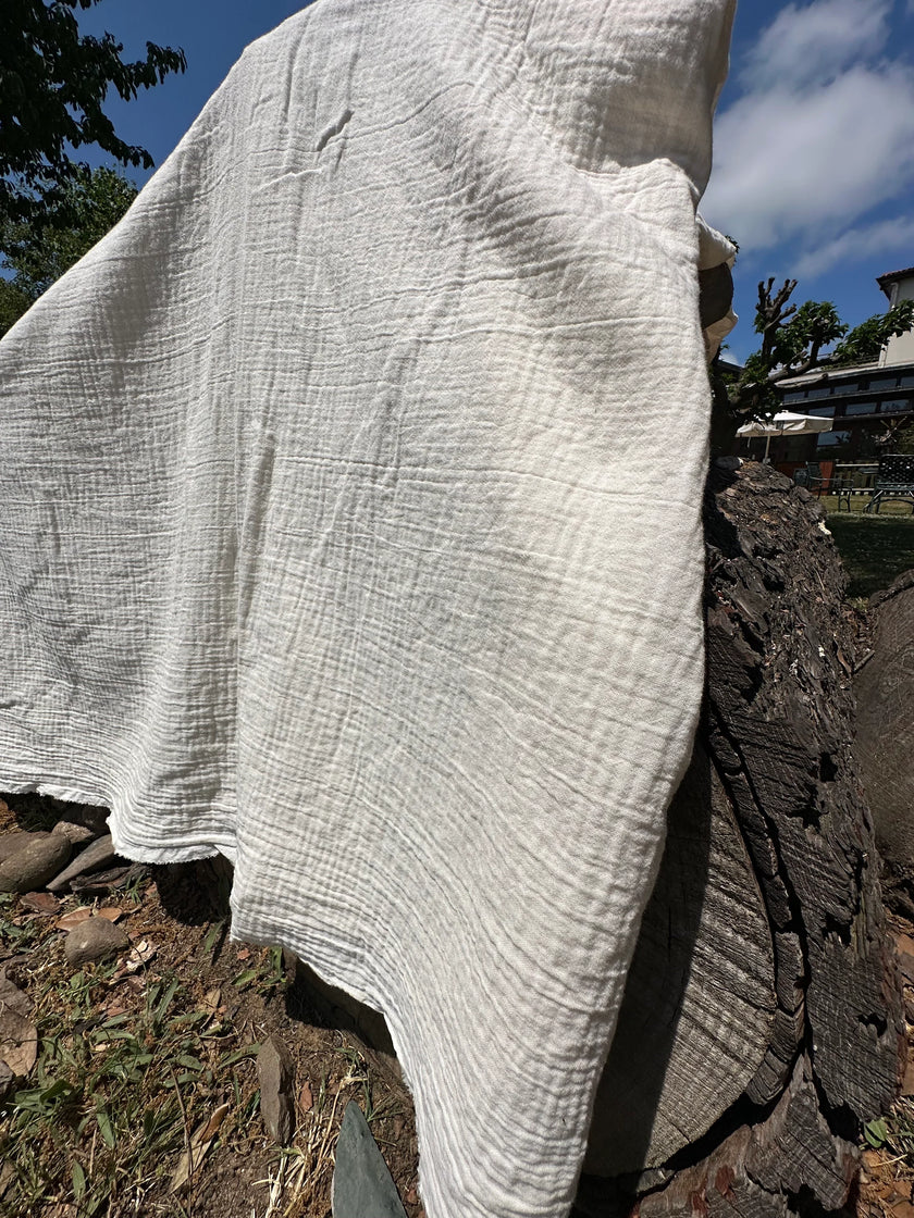 Metre ile Muslin Kumaş - Organik Muslin Kumaş - Bebek Pamuklu Muslin - Metre ile 2 Katlı Tül Kumaş, 150 CM GENİŞLİK. Yenidoğan Battaniyesi.