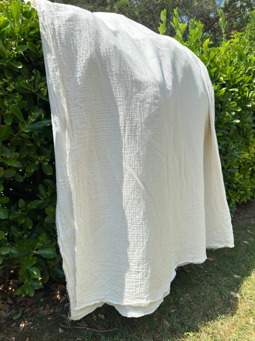 Metre ile Muslin Kumaş - Organik Muslin Kumaş - Bebek Pamuklu Muslin - Metre ile 2 Katlı Tül Kumaş, 150 CM GENİŞLİK. Yenidoğan Battaniyesi.