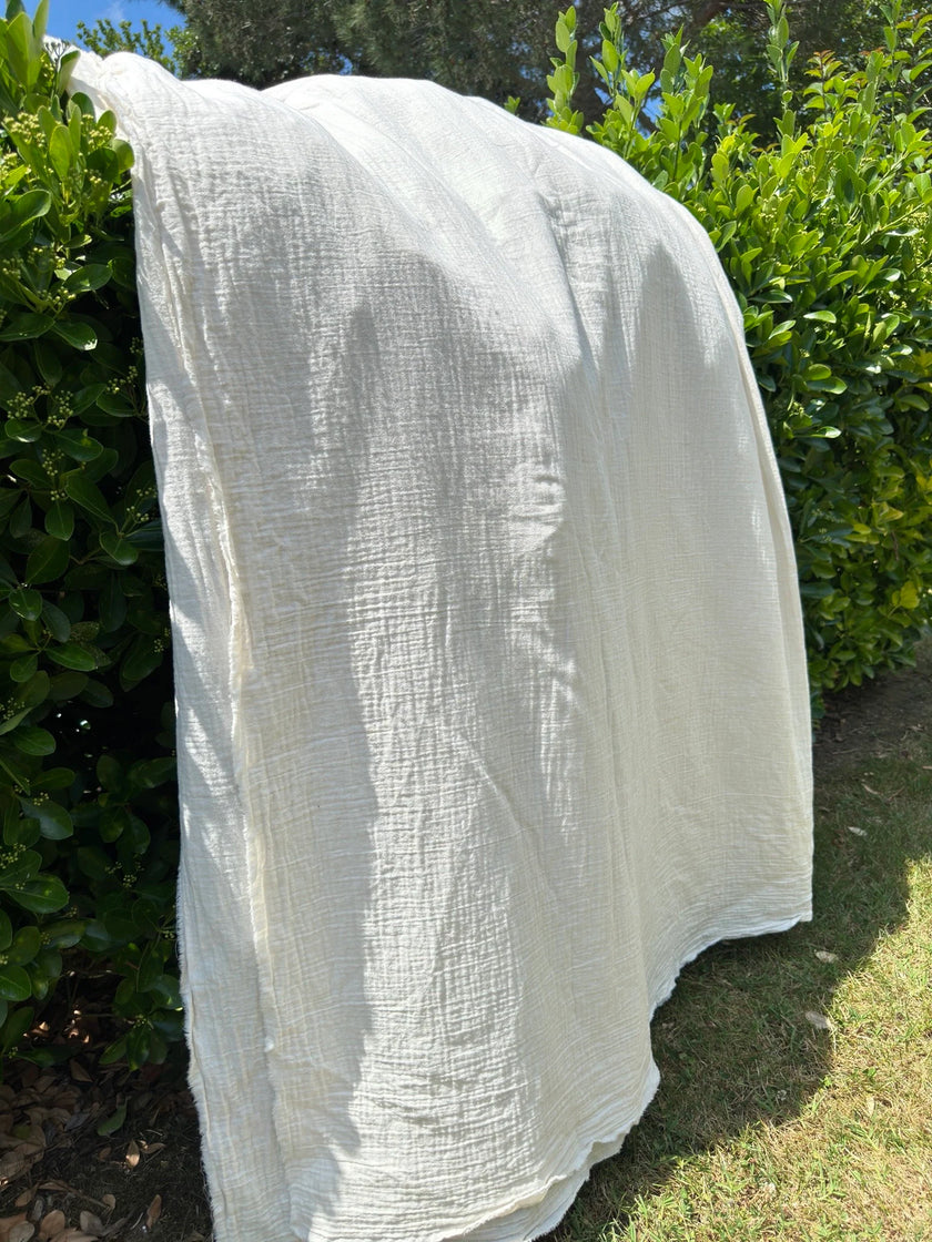 Metre ile Muslin Kumaş - Organik Muslin Kumaş - Bebek Pamuklu Muslin - Metre ile 2 Katlı Tül Kumaş, 150 CM GENİŞLİK. Yenidoğan Battaniyesi.