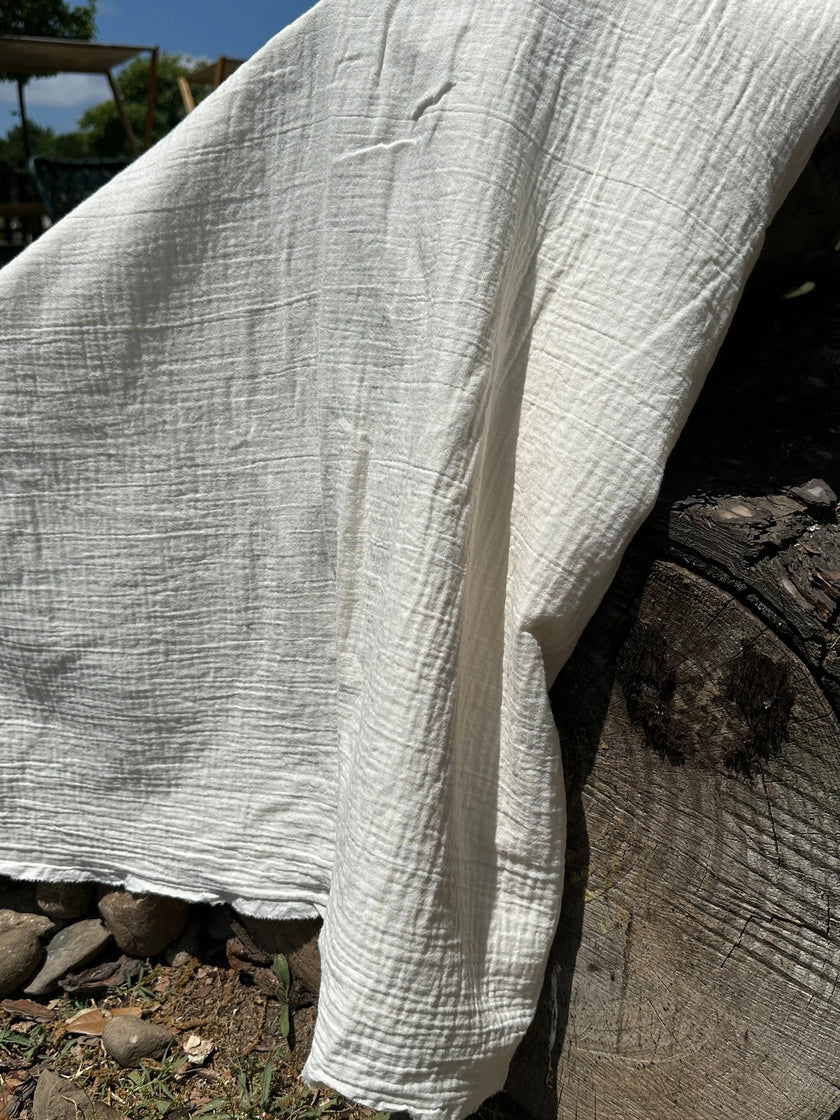 Metre ile Muslin Kumaş - Organik Muslin Kumaş - Bebek Pamuklu Muslin - Metre ile 2 Katlı Tül Kumaş, 150 CM GENİŞLİK. Yenidoğan Battaniyesi.