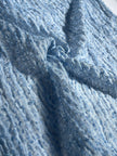 Tissus naturels uniques bleu clair : mélange de lin en coton funky, transparent et texturé | Tissus spéciaux de qualité avec texture 3D pour les créations estivales.