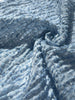 Tissus naturels uniques bleu clair : mélange de lin en coton funky, transparent et texturé | Tissus spéciaux de qualité avec texture 3D pour les créations estivales.