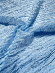 Tissus naturels uniques bleu clair : mélange de lin en coton funky, transparent et texturé | Tissus spéciaux de qualité avec texture 3D pour les créations estivales.
