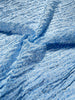 Tissus naturels uniques bleu clair : mélange de lin en coton funky, transparent et texturé | Tissus spéciaux de qualité avec texture 3D pour les créations estivales.