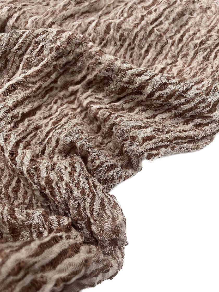 Metre Kare Kahverengi Keten Kumaş, Organik Pamuklu Kumaş, Dokulu El Dokuma Yarı Şeffaf Doğal Kumaşlar.