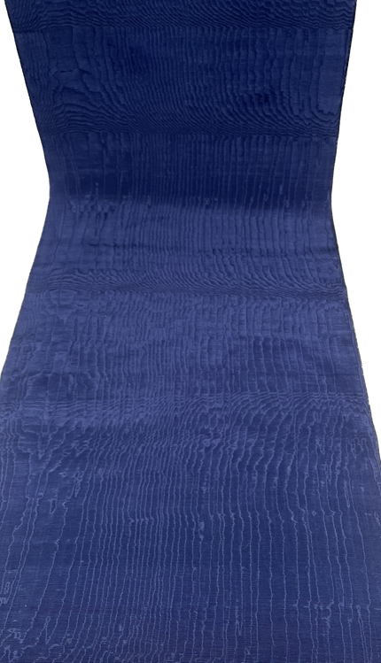 Dark Blue Silk Fabric, Moire Silk Fabric, Silk By The Yard. Watermark Pattern.