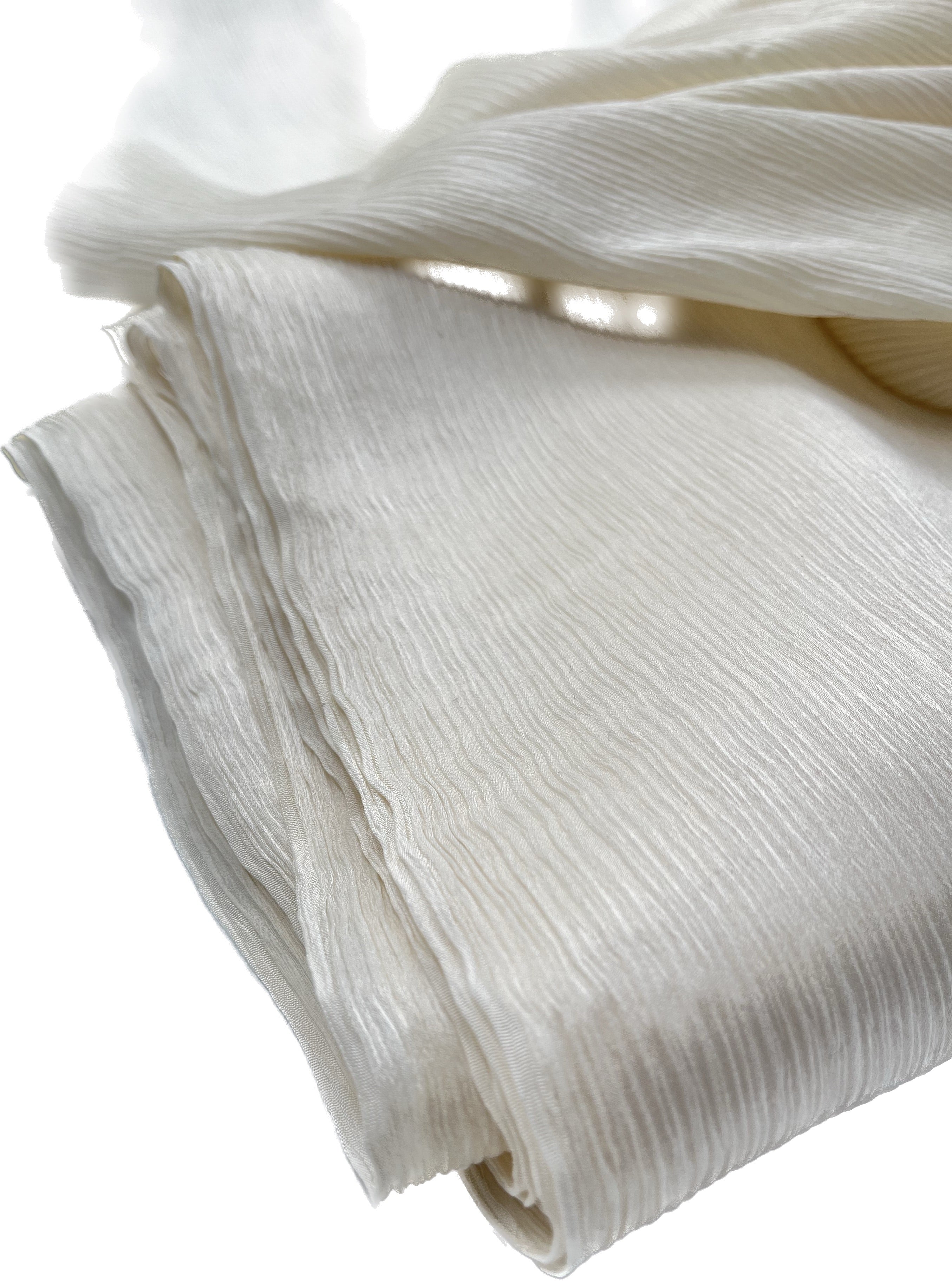 White Silk, Silk By The Yard, Natural Silk, Silk Crinkle Silk, Undyed Silk, Unbleached Silk