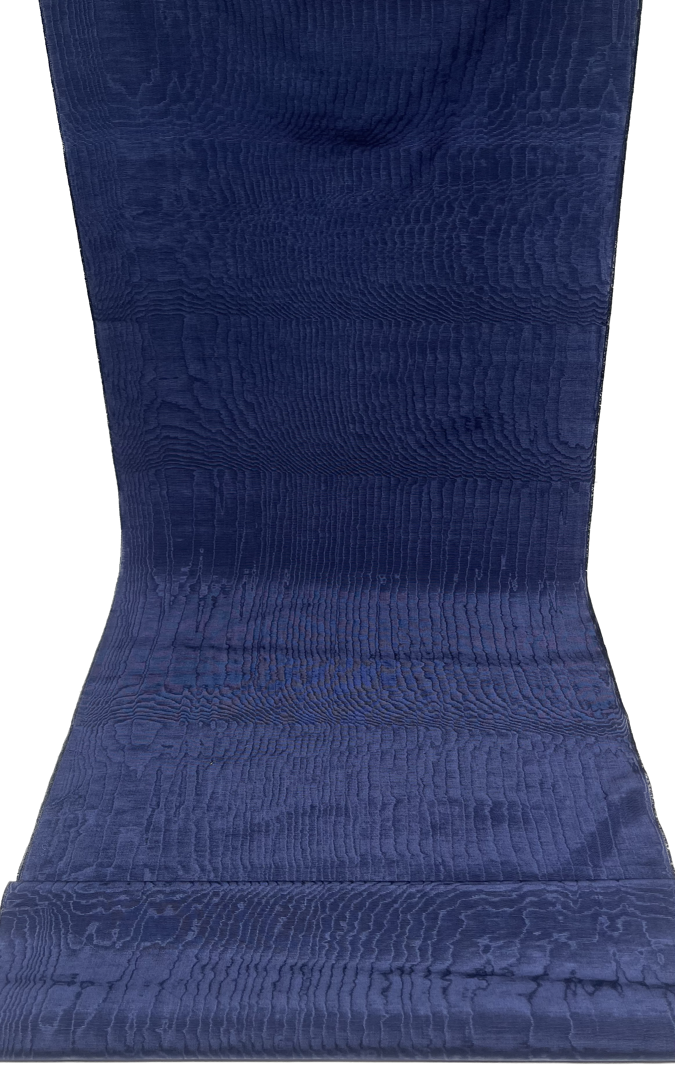 Dark Blue Silk Fabric, Moire Silk Fabric, Silk By The Yard. Watermark Pattern.