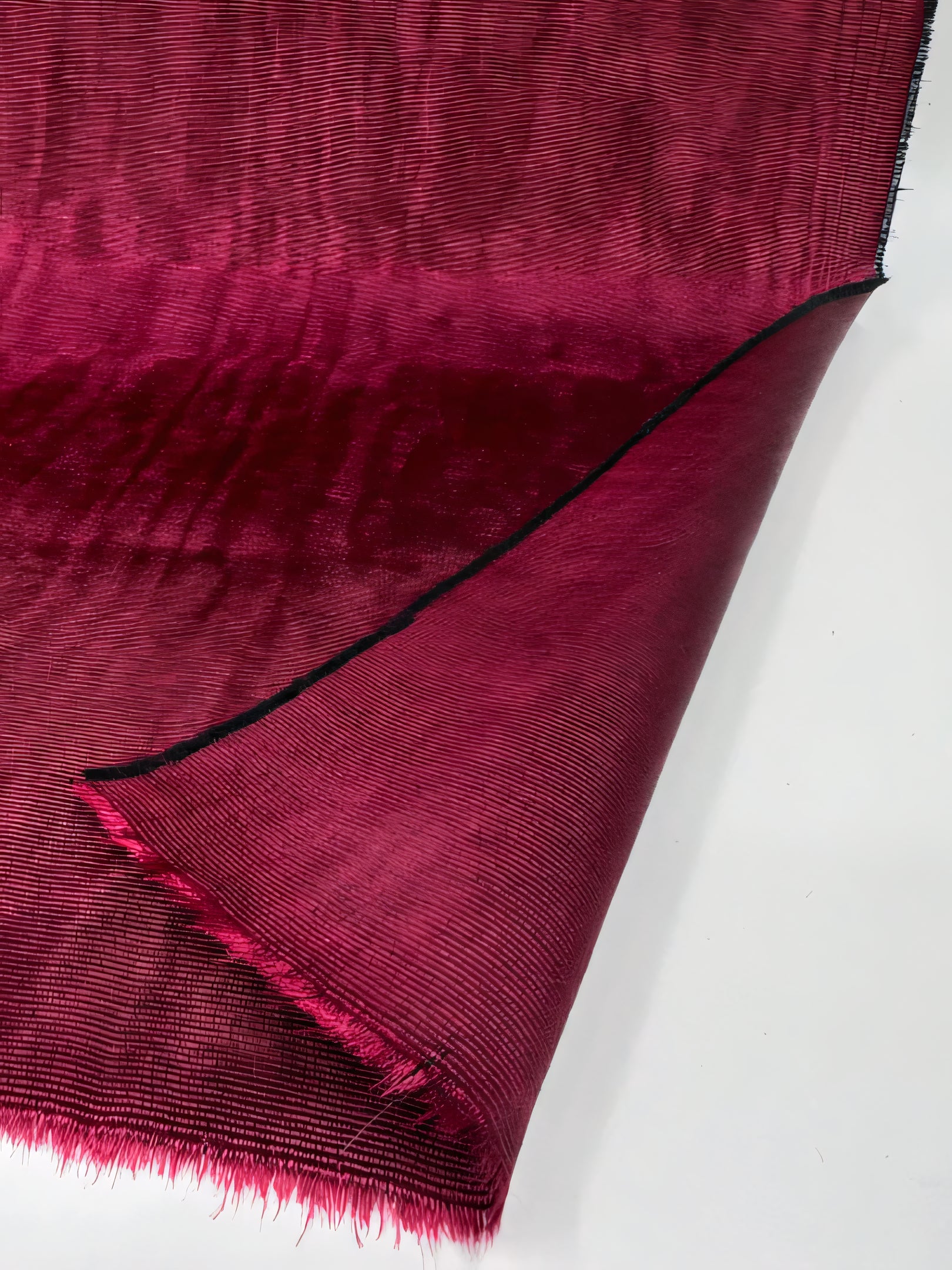 Burgundy Red Luxurious Silk Watermark Pattern Fabric.