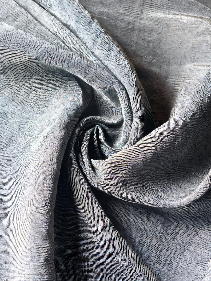 Tissu en lin gris argenté, Tissu pour l'été, Tissu en soie, Tissus texturés, Tissu naturel, Tissus naturels, Tissus nature, Tissus spéciaux.