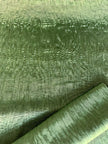 Green Silk Fabric, Moire Silk Fabric, Silk By The Yard. Watermark Pattern.