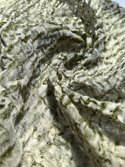 Green Textured Linen Fabric By The Yard Natural Fabrics.