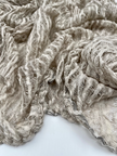 Tissus naturels uniques couleur pierre : mélange de lin en coton funky, transparent et texturé | Tissus spéciaux de qualité avec texture 3D pour les créations estivales.