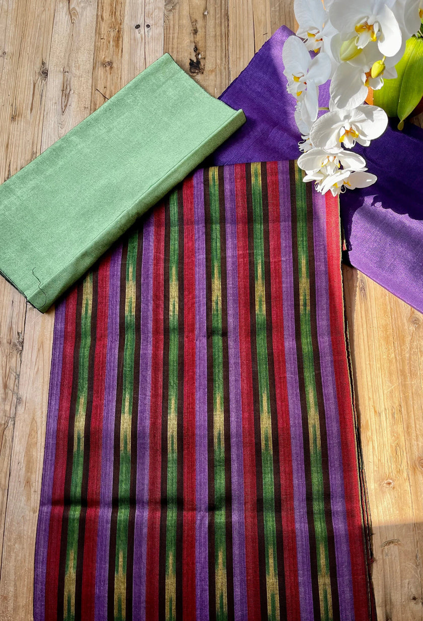 Osmanlı Başlık İçin Mor Kırmızı İkat Çizgili Lüks İpek Döşeme, Ev Tekstili İç Mekan Kumaşları: Yastık Kılıfları, Kimono Esintili Tasarımlar, İpek Şantung, El Dokuma Kumaşlar