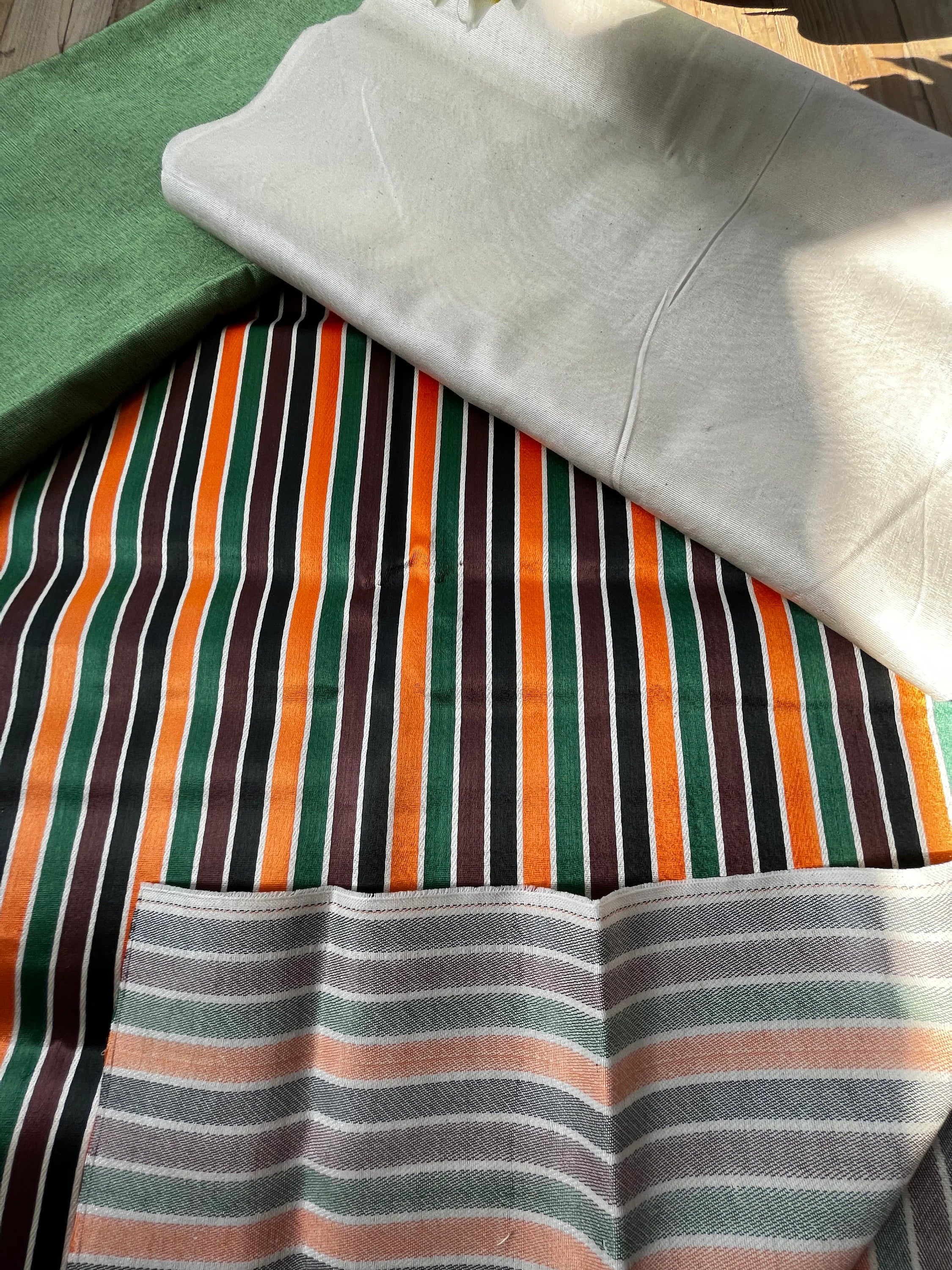 Multicolour Stripes Satin Silk Weave, Home Textile Interior Fabrics.