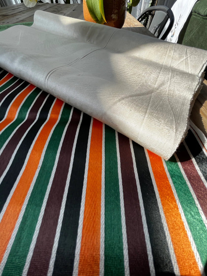 Tissage de soie satiné à rayures arc-en-ciel multicolores, revêtement pour tête de lit ottoman, tissus d'intérieur pour textiles de maison : housses d'oreiller, tissus syriens traditionnels