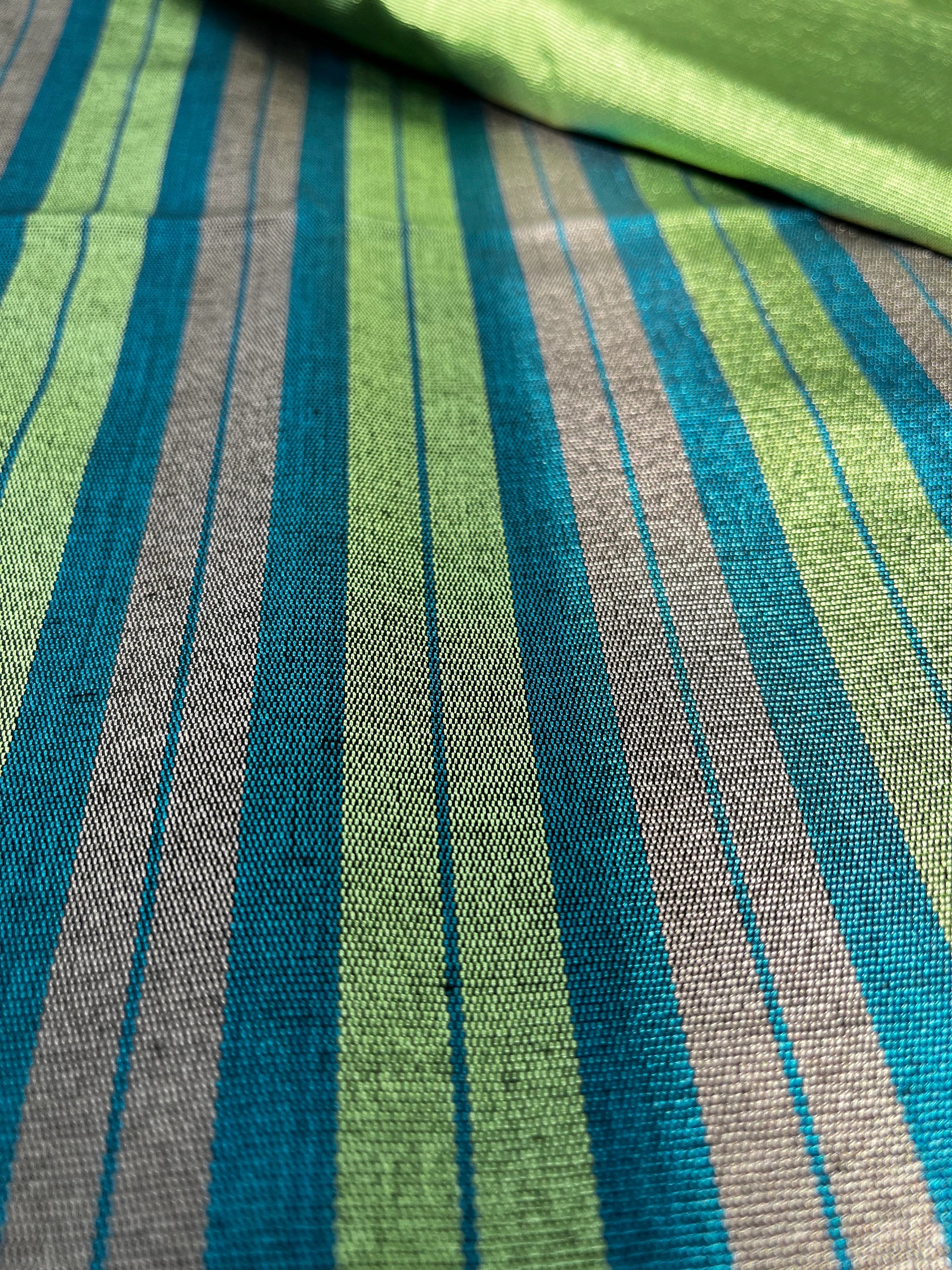 Green Striped Silk  Home Textile Interior Fabrics.