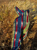 Blue Green Ikat Striped Silk Home Textile Interior Fabrics Moire.