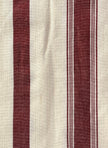 Kırmızı Çizgili Ağır Ağırlık Yumuşatılmış Keten Pamuklu Kumaş Metre 240g/m2 - Döşemelik Çizgili Fransız Stili - Doğal Döşemelik Kumaşlar.