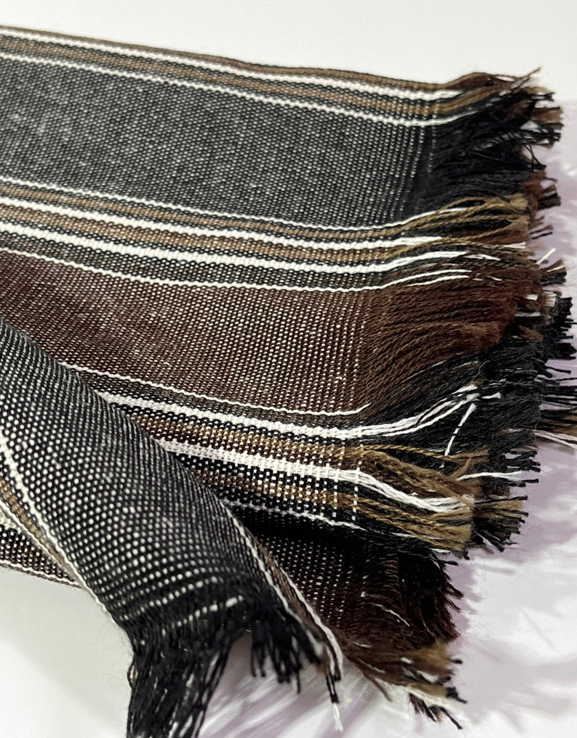 Tissu en coton lin adouci lourd par cour 240g/m2 - Rembourrage rayé style français - Tissus d'ameublement naturels.