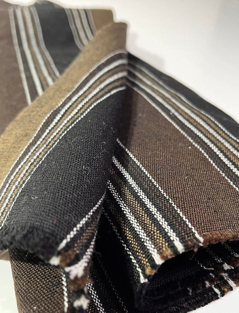 Tissu en coton lin adouci lourd par cour 240g/m2 - Rembourrage rayé style français - Tissus d'ameublement naturels.