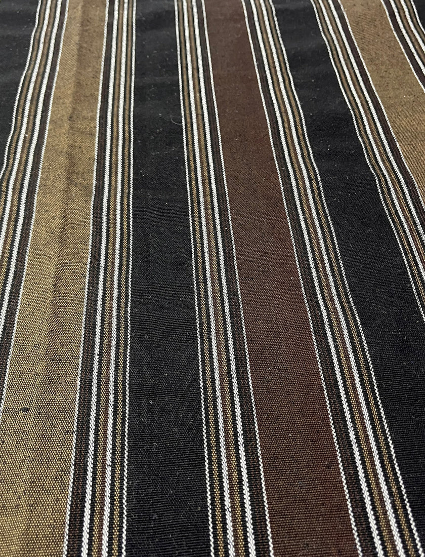 Tissu en coton lin adouci lourd par cour 240g/m2 - Rembourrage rayé style français - Tissus d'ameublement naturels.