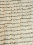 Striped Beige/ Gray Cotton Semi Sheer Fabric.