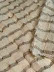 Striped Beige/ Gray Cotton Semi Sheer Fabric.