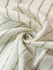 Beige Striped Neutral Organic Cotton Fabric By The Meter.
