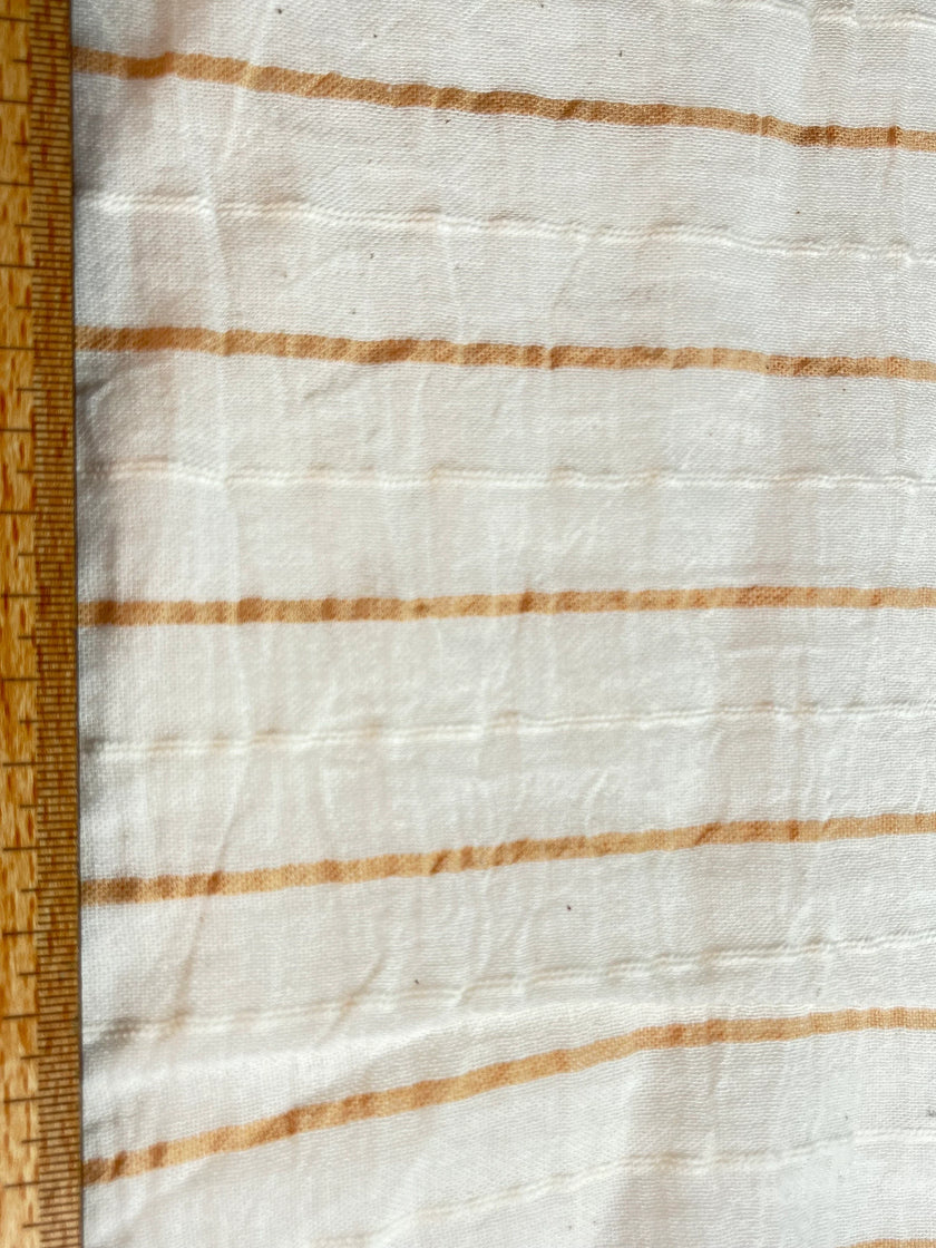Çizgili Beyaz Pamuklu Yarı Şeffaf Kumaş, Ağartılmamış Hafif Doğal, Geniş Kumaş Metreyle