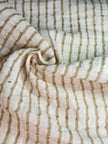 Striped Beige/ Gray Cotton Semi Sheer Fabric.